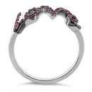 Sterling Silver Love Ruby CZ Ring