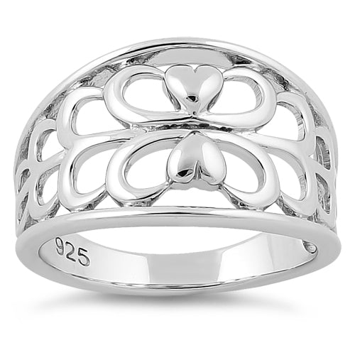 Sterling Silver Lover's Heart Reflection Ring