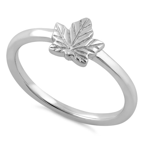 Sterling Silver Maple Leaf Ring