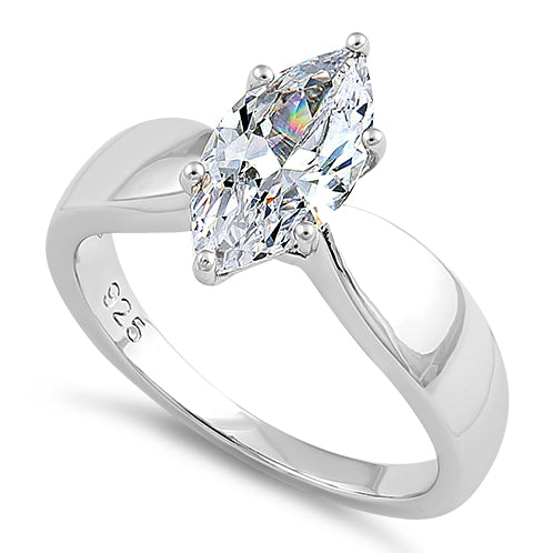 Sterling Silver Marquise Clear CZ Ring