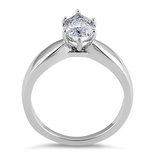 Sterling Silver Marquise Clear CZ Ring