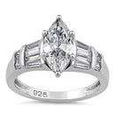 Sterling Silver Marquise Clear CZ Ring