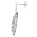 Sterling Silver Marquise CZ Dangle Earrings