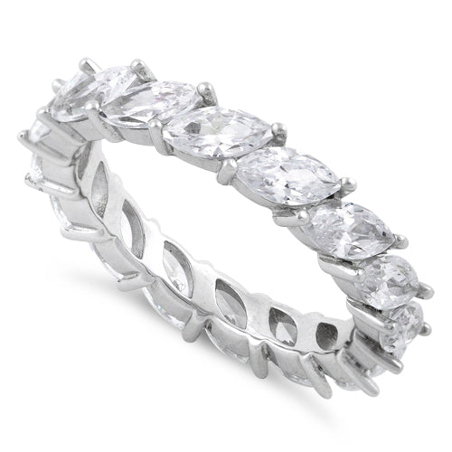 Sterling Silver Marquise CZ Eternity Ring