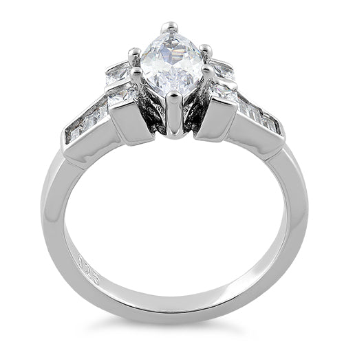 Sterling Silver Marquise CZ Ring