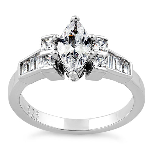 Sterling Silver Marquise CZ Ring