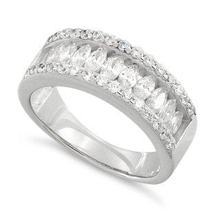 Sterling Silver Marquise CZ Ring