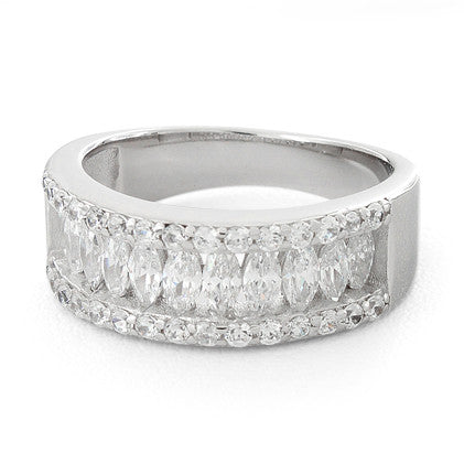 Sterling Silver Marquise CZ Ring