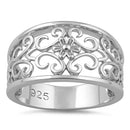 Sterling Silver Medium Flower Swirl Ring