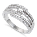 Sterling Silver Meet Me Half Way CZ Ring
