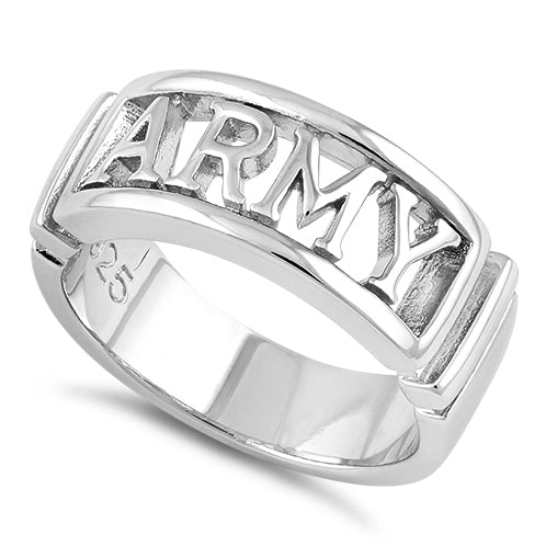 Sterling Silver Men's ARMY Ring