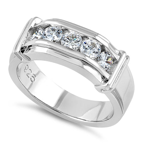 Sterling Silver Men's Engagement CZ Rings