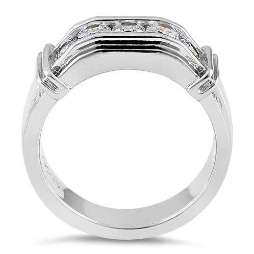 Sterling Silver Men's Engagement CZ Rings