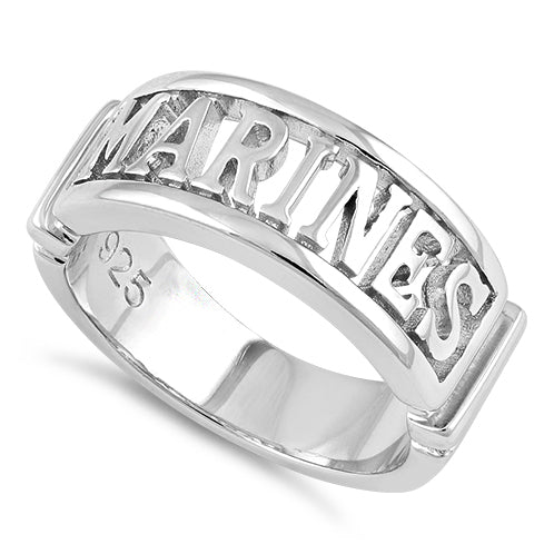 Sterling Silver Men's MARINES Ring