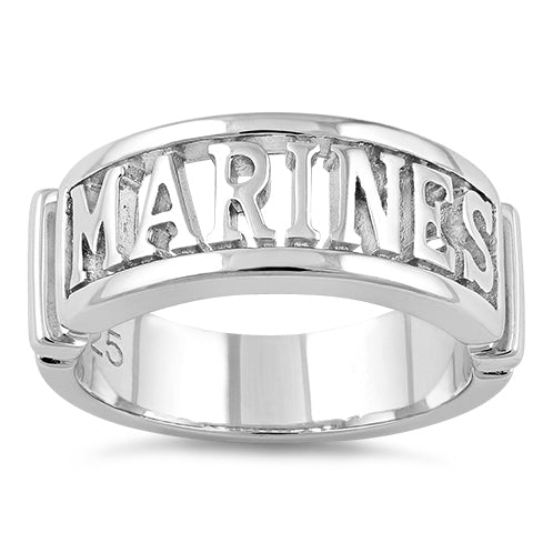 Sterling Silver Men's MARINES Ring