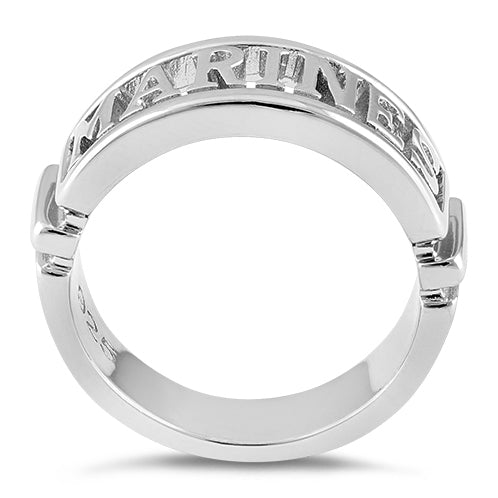 Sterling Silver Men's MARINES Ring