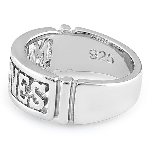 Sterling Silver Men's MARINES Ring