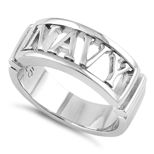 Sterling Silver Men's NAVY Ring