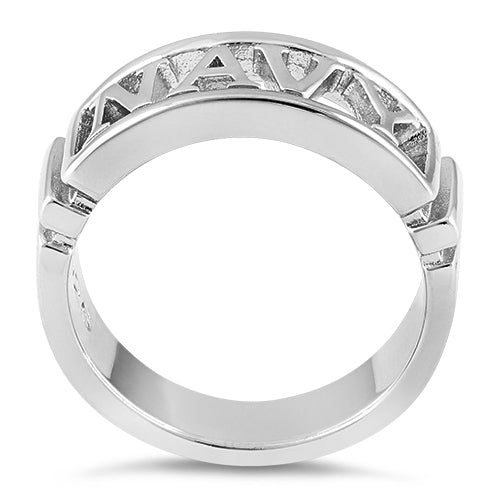 Sterling Silver Men's NAVY Ring