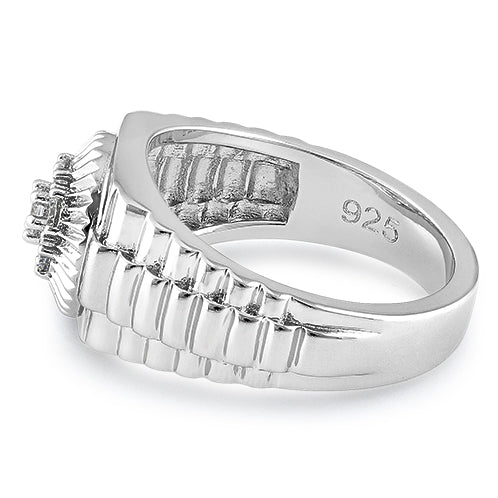 Sterling Silver Men's Premium CZ Ring
