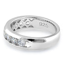 Sterling Silver Men's Wedding Band CZ Rings