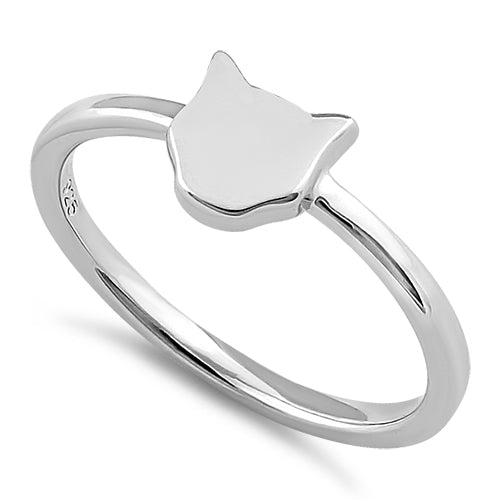 Sterling Silver Minimalist Cat Ring