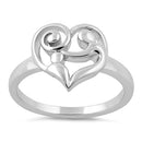 Sterling Silver Mom and Child Heart Ring