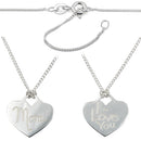Sterling Silver "Mom" Charm 16" Necklace