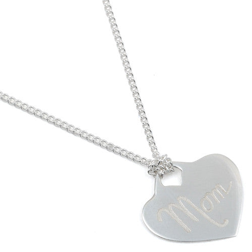 Sterling Silver "Mom" Charm 16" Necklace