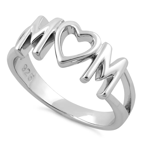 Sterling Silver Mom Heart Ring