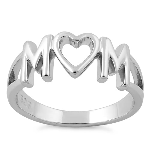 Sterling Silver Mom Heart Ring