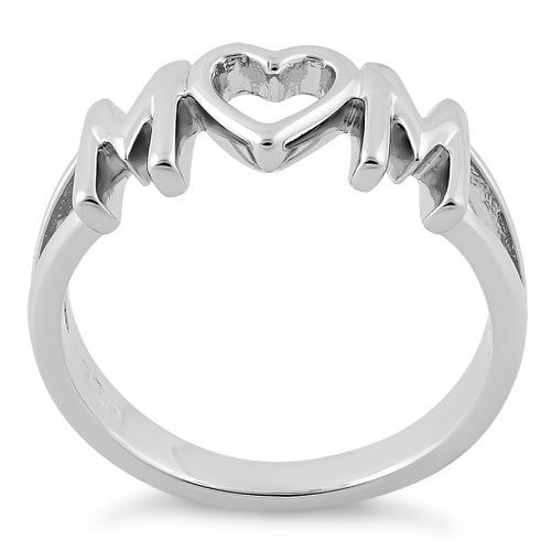 Sterling Silver Mom Heart Ring