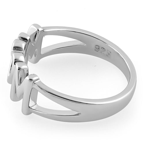 Sterling Silver Mom Heart Ring