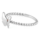 Sterling Silver Monarch Butterfly Brown CZ Ring