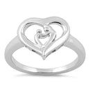 Sterling Silver Mother and Child Heart Ring