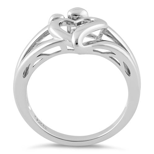 Sterling Silver Mother and Child Heart Ring