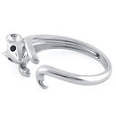 Sterling Silver Mouse Black CZ Ring