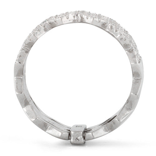 Sterling Silver Movable Zig Zag CZ Ring