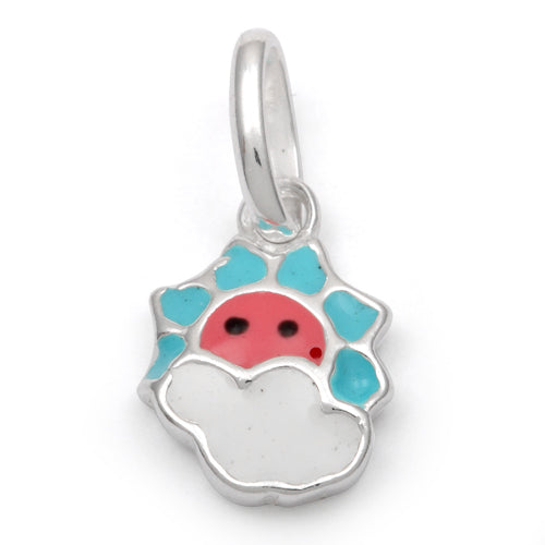 Sterling Silver Multi Color Enamel Sunshine Small Charm