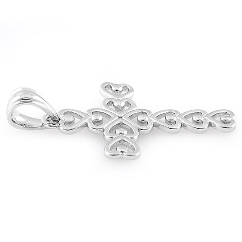 Sterling Silver Multiple Heart Shaped Cross Pendant