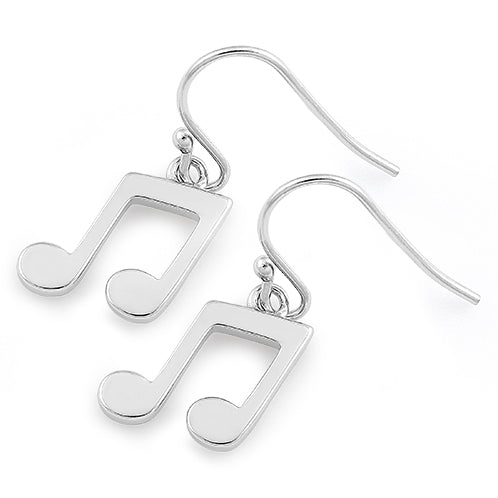 Sterling Silver Music Note Earrings