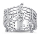 Sterling Silver Musical Notes Ring
