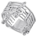 Sterling Silver Musical Notes Ring