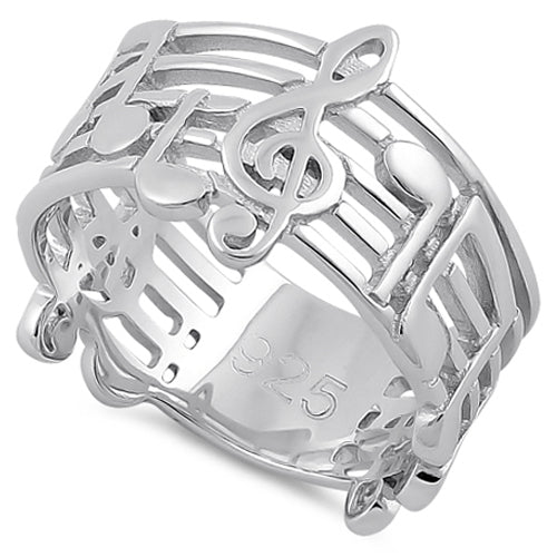 Sterling Silver Musical Notes Ring