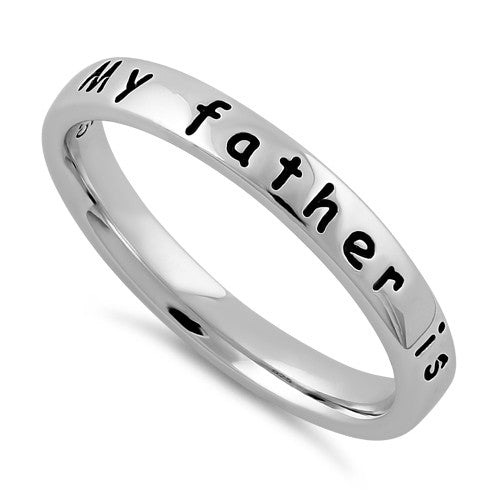 Sterling Silver "My father is my hero" Ring