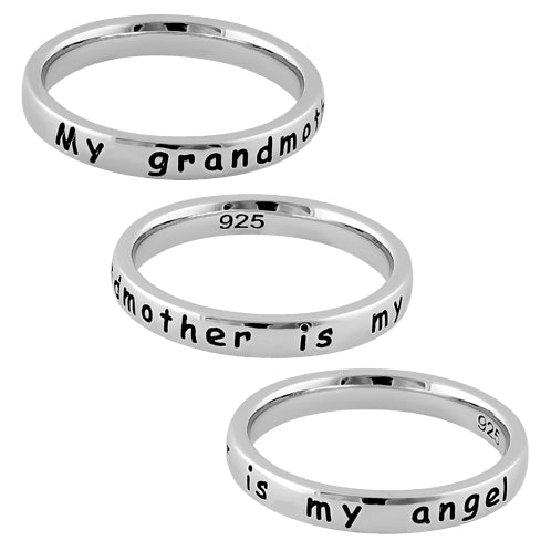 Sterling Silver "My grandmother is my angel" Ring