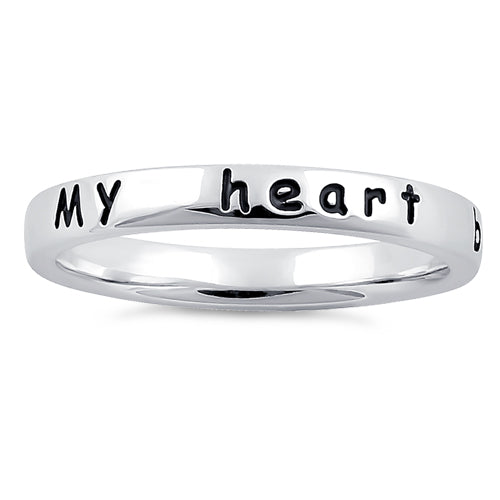 Sterling Silver "My heart belongs to you" Ring