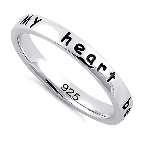 Sterling Silver "My heart belongs to you" Ring