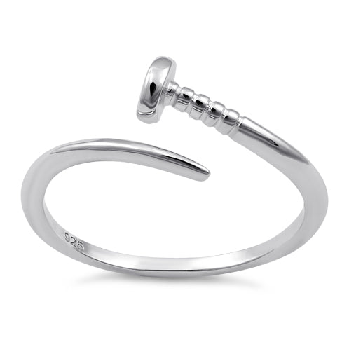 Sterling Silver Nail Adjustable Ring