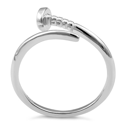 Sterling Silver Nail Adjustable Ring